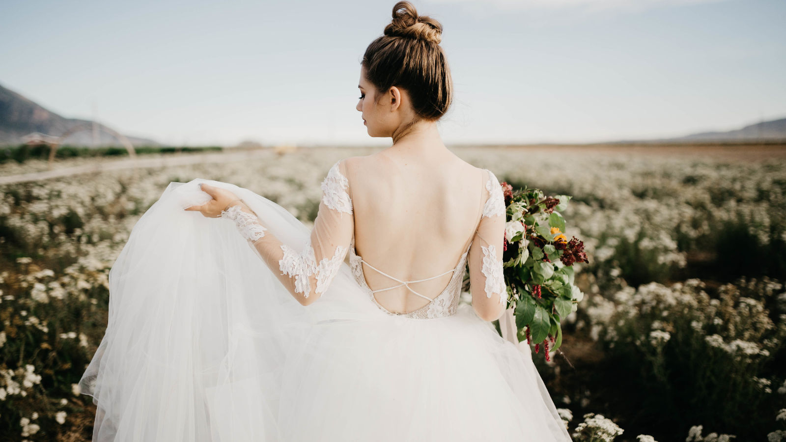 Bitsy Bridal in a field